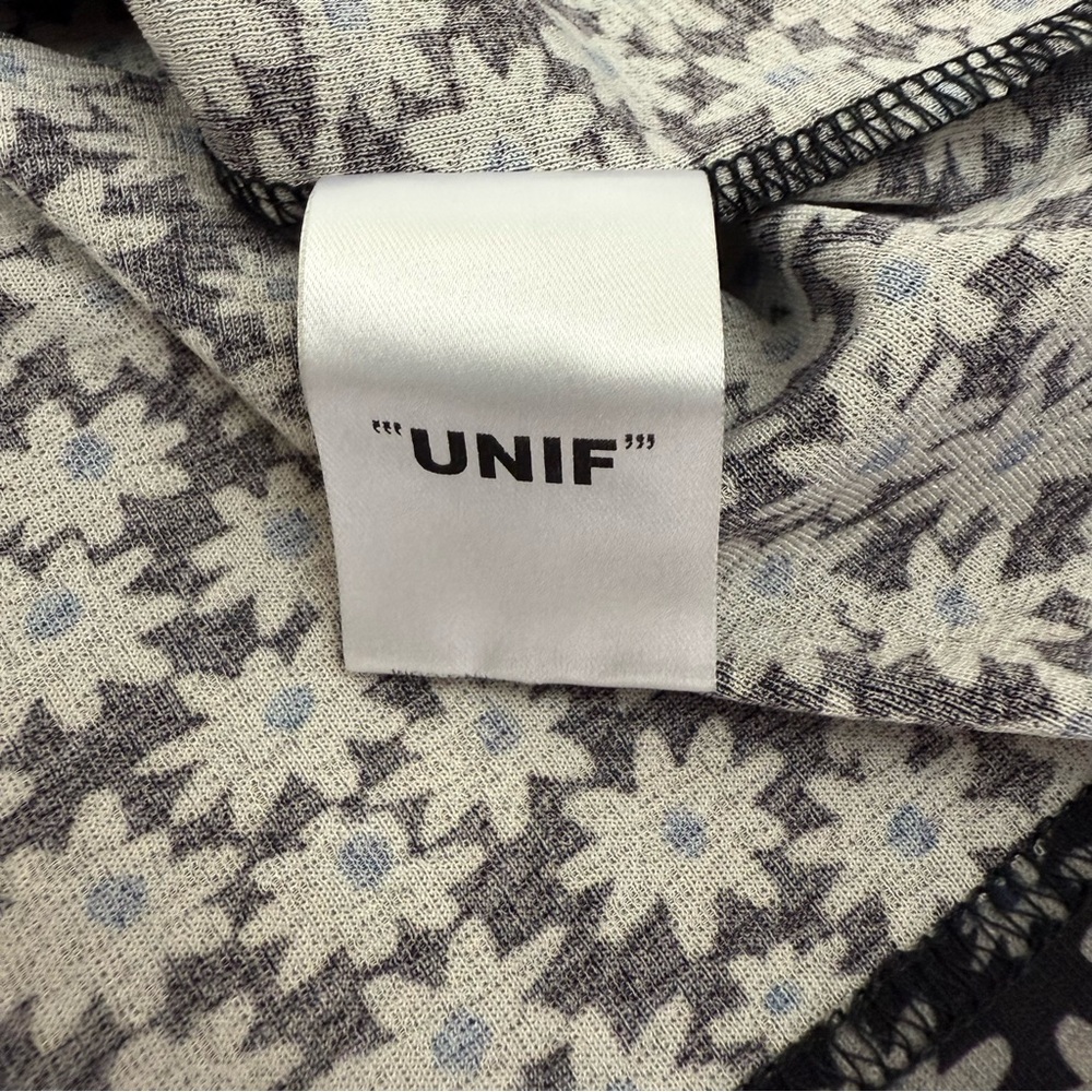UNIF Corin Ditsy Floral Mini Dress Black Grey - Picture 13 of 14